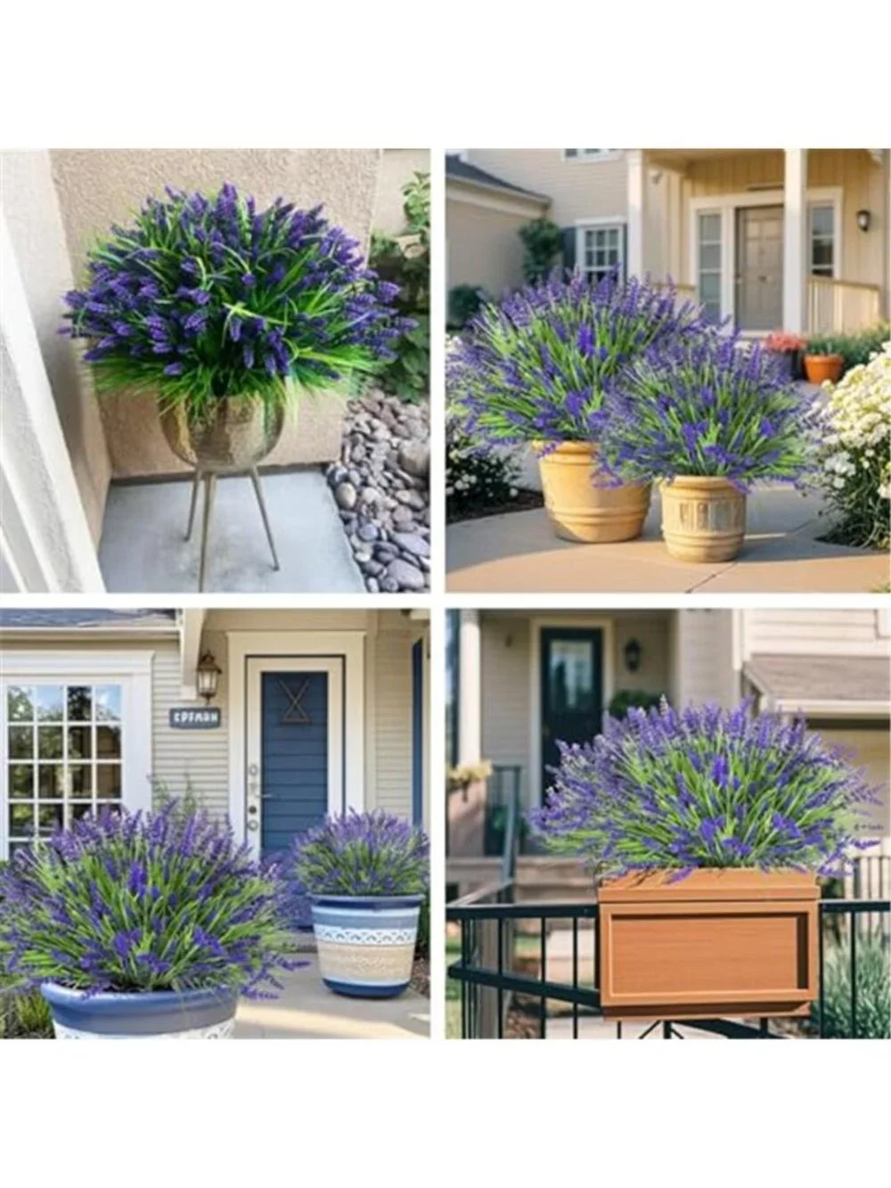 Artificial Lavender Flowers Outdoor UV Resistant Faux Plants 24 Bundles Decor